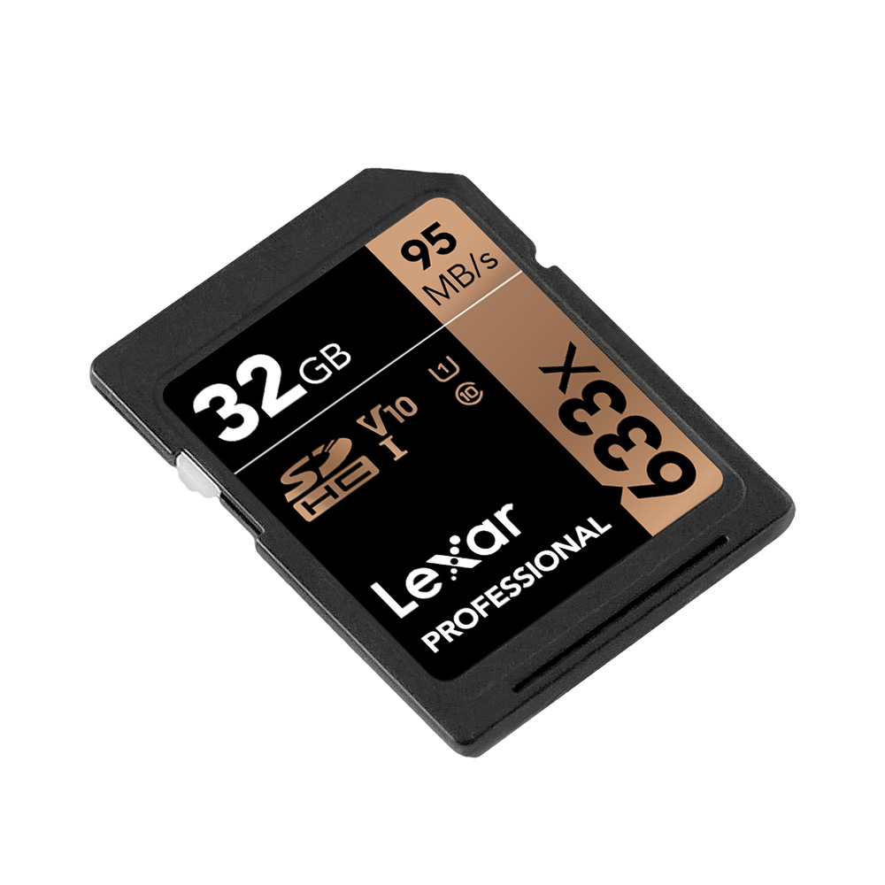 Lexar 633X Professional 32GB V10 U1 SDHCâ„¢/SDXCâ„¢ UHS-I Memory Cards (up to 95MB/s)